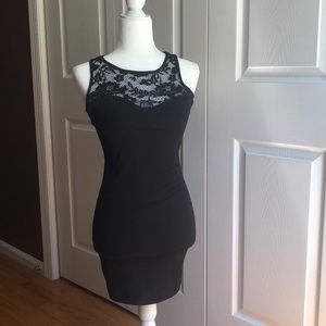 black bodycon dress.
